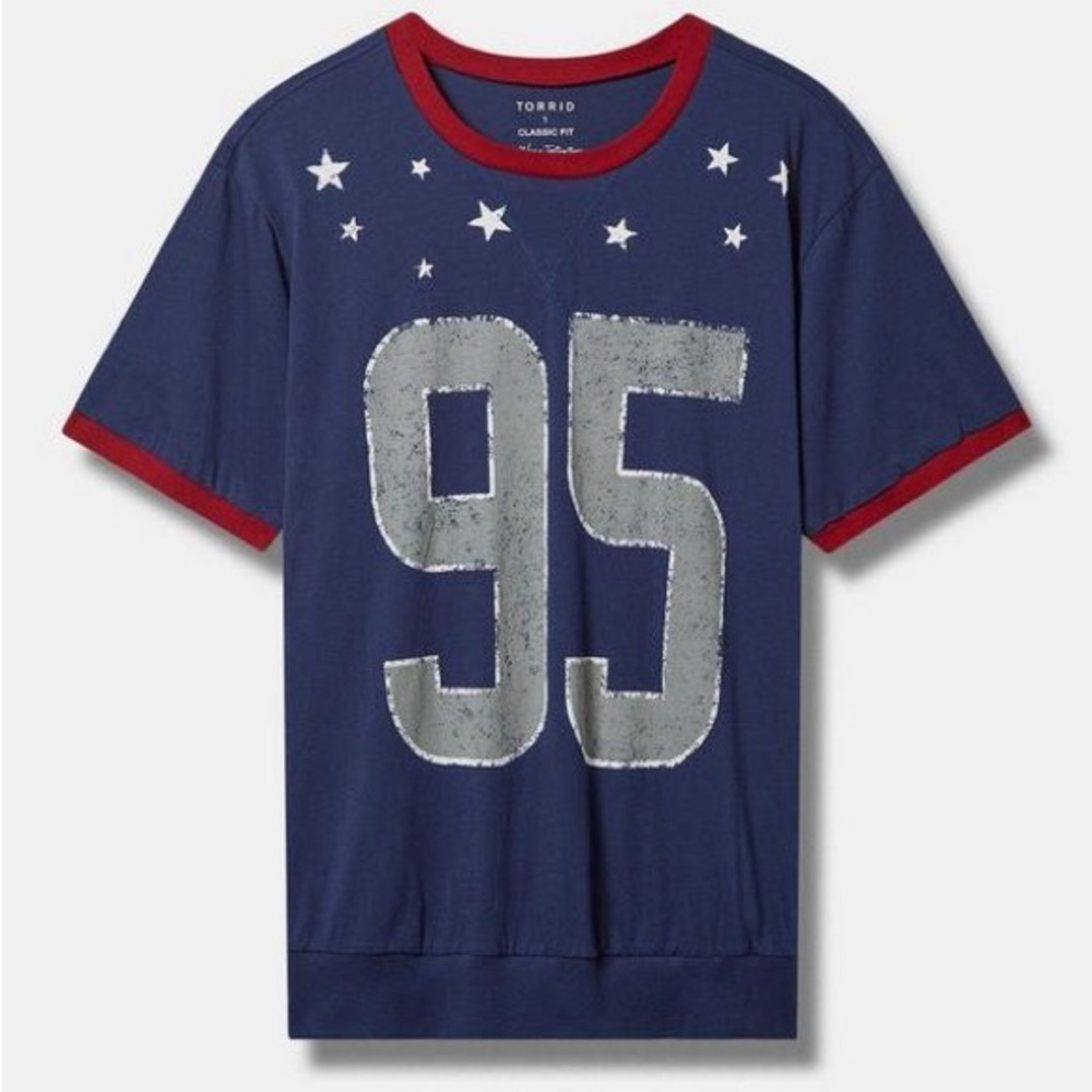 Plus Size - 95 Classic Fit Crew Neck Varsity Sweatshirt